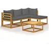 Image de Salon de jardin modulable 5 personnes bois massif 5 pieces 70 x 206 x 60 cm bois
