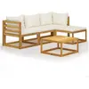 Image de Salon de jardin modulable bois massif bois 5 pieces 70 x 206 x 60 4 personnes