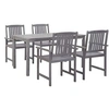 Image de Salon de jardin [en.casa] bois massif gris 5 pieces