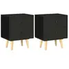 Image de Tables de chevet 2 pcs Noir 40 x 30 x 50 cm Pin massif