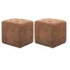 Image de 2 pcs Poufs Marron 30 x 30 x 30 cm Similicuir daim