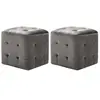 Image de 2 pcs Poufs Gris 30 x 30 x 30 cm Tissu velours