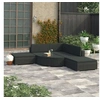 Image de Salon de jardin modulable resine tressee noir 6 pieces x 70 x 52.5 6 personnes