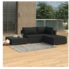 Image de Salon de jardin modulable 3 personnes 4 pieces noir 70 x 70 x 52.5 cm resine tressee