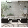 Image de Salon de jardin modulable resine tressee noir 9 pieces x 70 x 52.5 8 personnes