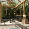 Image de Salon de jardin modulable 7 personnes gris 8 pieces 70 x 70 x 52.5 cm resine tressee