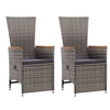 Image de Lot de 2 chaise en resine tressee empilable non pliable exterieur H. 108 cm gris