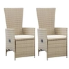 Image de Lot de 2 chaise exterieur non pliable H. 108 cm en resine tressee beige