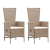 Image de Lot de 2 chaise exterieur non pliable en resine tressee H. 108 cm beige