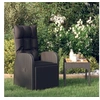 Image de Chaise inclinable de jardin et coussin Résine tressée Noir