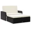 Image de Salon de jardin resine tressee noir 2 pieces 85 x 100 x 100 4 personnes