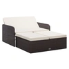 Image de Salon de jardin 2 pcs avec coussins Résine tressée Marron