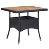 Image de Table d extérieur Noir Résine tressée et bois d acacia solide