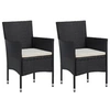Image de Lot de 2 chaise H. 84 cm empilable non pliable en resine tressee exterieur noir