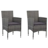 Image de Lot de 2 chaise en resine tressee empilable non pliable exterieur H. 84 cm gris