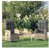 Image de Lot de 2 chaise en resine tressee non pliable exterieur H. 108 cm gris