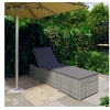Image de Chaise longue L. 195 cm en resine tressee gris H. 31 cm non empilable non pliable