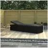 Image de Chaise longue noir L. 195 cm H. 31 cm en resine tressee non empilable non pliable