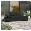 Image de Chaise longue noir L. 195 cm H. 60 cm en resine tressee non empilable non pliable
