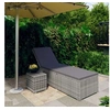 Image de Chaise longue L. 60 cm en resine tressee H. 40 cm gris non empilable non pliable