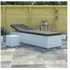 Image de Chaise longue blanc L. 60 cm en resine tressee H. 40 cm non empilable non pliable