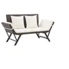 Image de Banc de jardin avec coussins 176 cm Marron Résine tressée