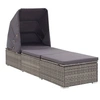 Image de Chaise longue gris en resine tressee H. 110 cm L. 195 cm non empilable pliable