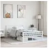 Image de Cadre de lit sans matelas blanc métal 140x200 cm