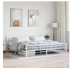 Image de Cadre de lit sans matelas blanc métal 200x200 cm