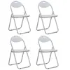 Image de Chaises pliantes à manger lot de 4 blanc similicuir