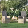 Image de Chaise inclinable de jardin 2pc et coussins Résine tressée Gris
