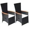 Image de Lot de 2 chaise H. 108 cm empilable non pliable en resine tressee exterieur noir