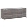 Image de Boîte de rangement de jardin gris 120x50x60 cm résine tressée
