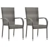 Image de Chaises empilables d extérieur lot de 2 Gris Résine tressée