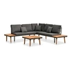 Image de Salon de jardin 4 pcs avec coussins Bois d'acacia solide