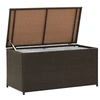Image de Boîte de rangement de jardin résine tressée 100x50x50 cm marron