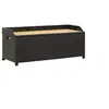 Image de Banc de rangement de jardin 120 cm Résine tressée Noir