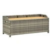 Image de Banc de rangement de jardin 120 cm Résine tressée Gris