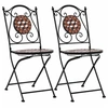 Image de Chaises de bistrot mosaïque 2 pcs Marron Céramique
