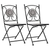 Image de Chaises de bistrot mosaïque 2 pcs Gris
