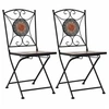 Image de Chaises de bistrot mosaïque 2 pcs Orange et gris