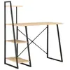 Image de Bureau avec étagère Noir et chêne 102x50x117 cm
