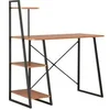 Image de Bureau avec étagère Noir et marron 102x50x117 cm