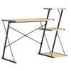 Image de Bureau avec étagère Noir et chêne 116x50x93 cm