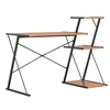 Image de Bureau avec étagère Noir et marron 116x50x93 cm