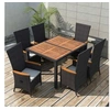 Image de Ensemble à manger d extérieur 7pcs Résine tressée acacia Noir