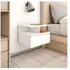 Image de 800406 Tables de chevet flottantes 2 pcs Blanc Bois ingénierie