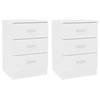 Image de Tables de chevet 2 pcs Blanc 38x35x56 cm Bois d ingénierie