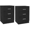 Image de Tables de chevet 2 pcs Noir 38x35x56 cm Bois d ingénierie