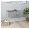 Image de Wandschap met lades 60x26x18,5 cm bewerkt hout betongrijs800589